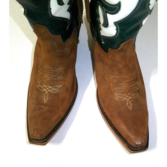 NWT Womens 9 Ariat Elvira Stretchfit Boot Western Green Brown White Leather Tall - Picture 13 of 14